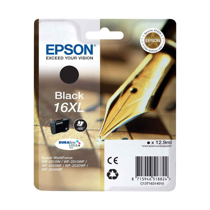 Original Epson 16XL Black High Capacity Ink Cartridge Pen and Crossword (T1631)