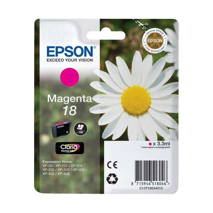 Original Epson 18 Magenta Ink Cartridge Daisy (T1803)