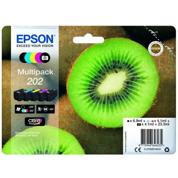 Original Epson 202 5 Colour Ink Cartridge Multipack Kiwi (T02E7)