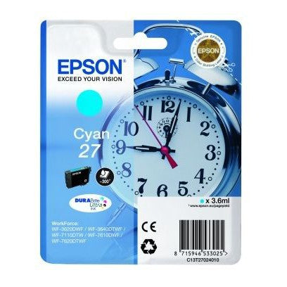 Original Epson 27 Cyan Ink Cartridge Alarm Clock (T2702)