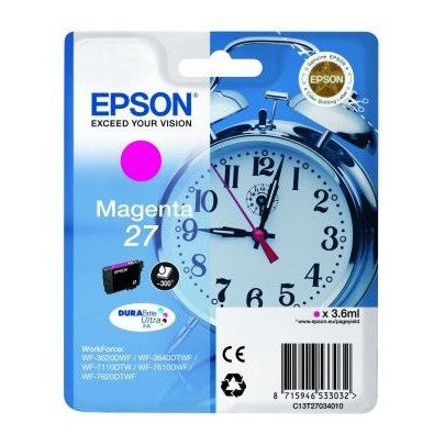 Original Epson 27 Magenta Ink Cartridge Alarm Clock (T2703)