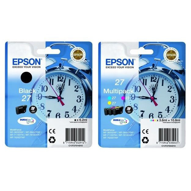 Original Epson 27 4 Colour Ink Cartridge Alarm Clock (Epson 27 Multi)