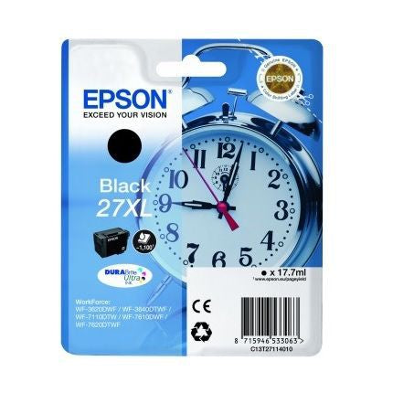 Original Epson 27XL Black High Capacity Ink Cartridge Alarm Clock (T2711)