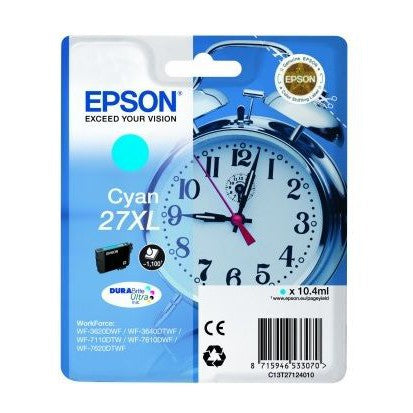 Original Epson 27XL Cyan High Capacity Ink Cartridge Alarm Clock (T2712)