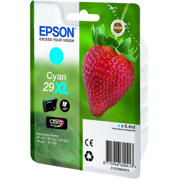 Original Epson 29XL Cyan High Capacity Ink Cartridge Strawberry (T2992)