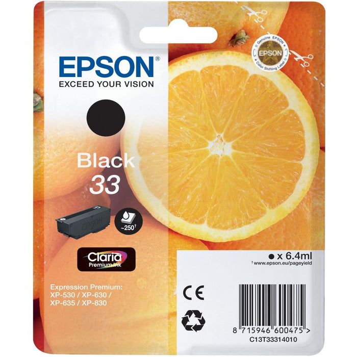 Original Epson 33 Black Ink Cartridge Oranges (T3331)