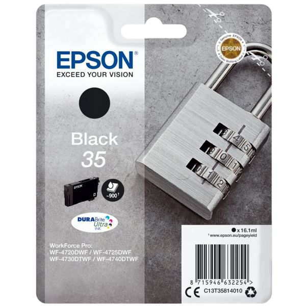 Original Epson 35 Black Ink Cartridge Padlock (T3581)