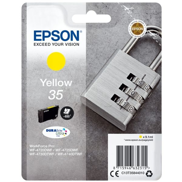 Original Epson 35 Yellow Ink Cartridge Padlock (T3584)