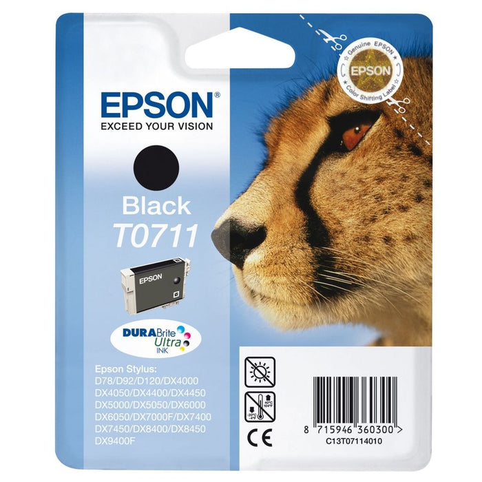 Original Epson T0711 Black Ink Cartridge Cheetah (T0711)