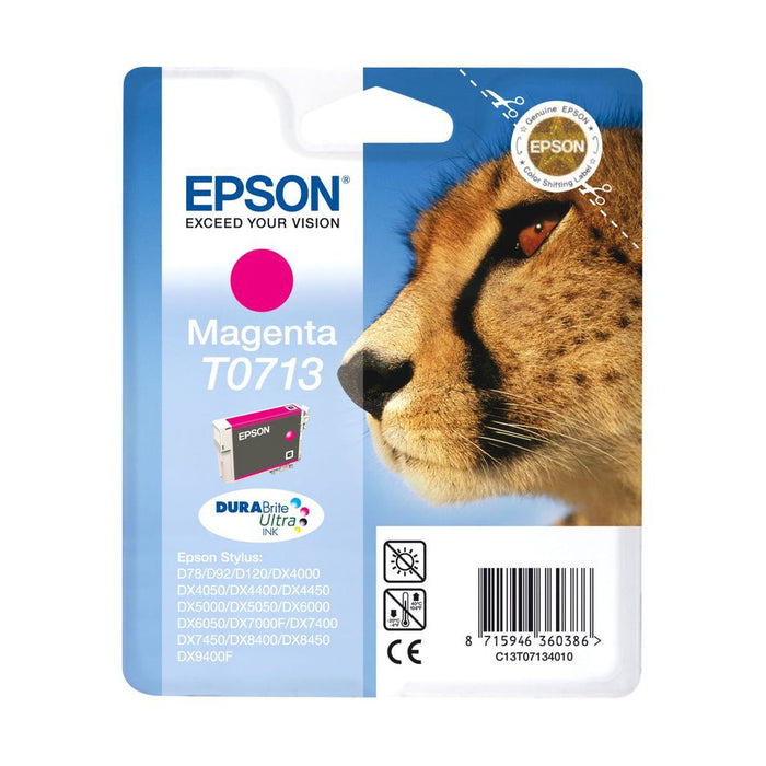 Original Epson T0713 Magenta Ink Cartridge Cheetah (T0713)