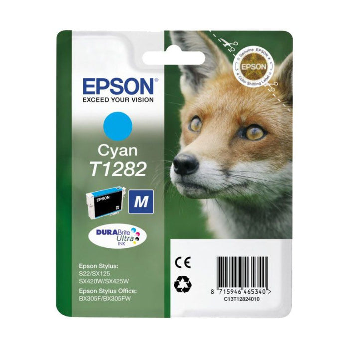 Original Epson T1282 Cyan Ink Cartridge Fox (T1282)