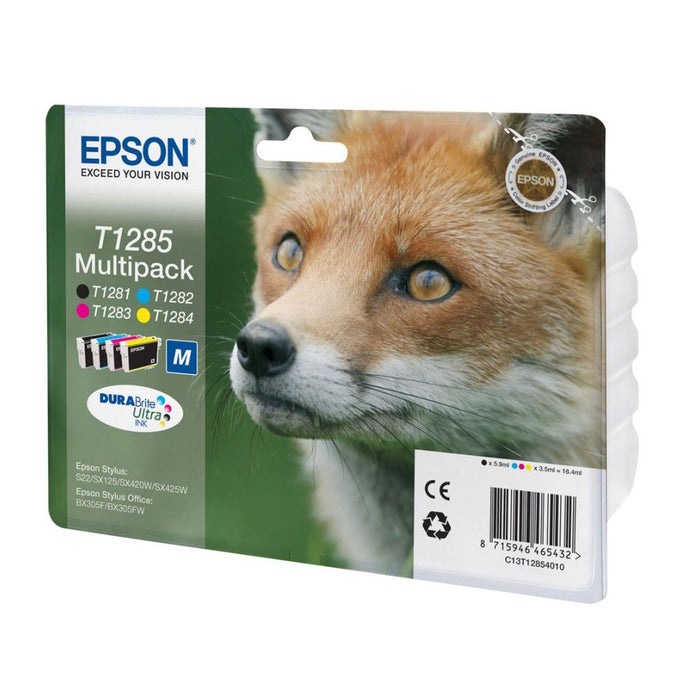 Original Epson T1285 4 Colour Ink Cartridge Multipack Fox (T1285)