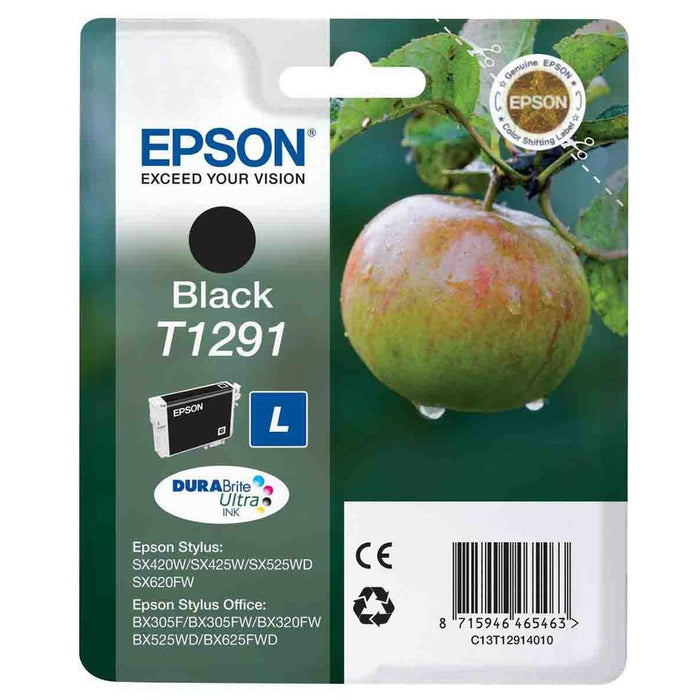 Original Epson T1291 Black High Capacity Ink Cartridge Apple (T1291)