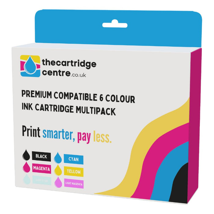 Premium Compatible Epson XP-970 High Capacity 6 Colour Ink Cartridge Multipack (T2438) - The Cartridge Centre